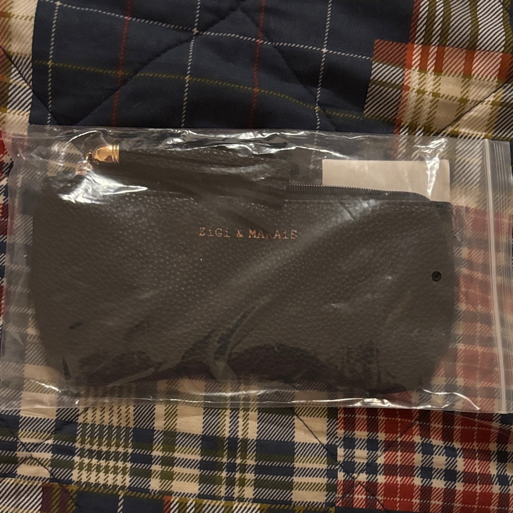 Zigi & Marie Black like Leather Pouch with stripe